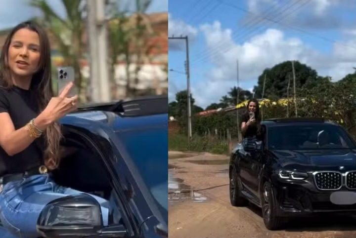 Prefeita de Umbaúba comete infração de trânsito ao sentar na janela de veículo em movimento